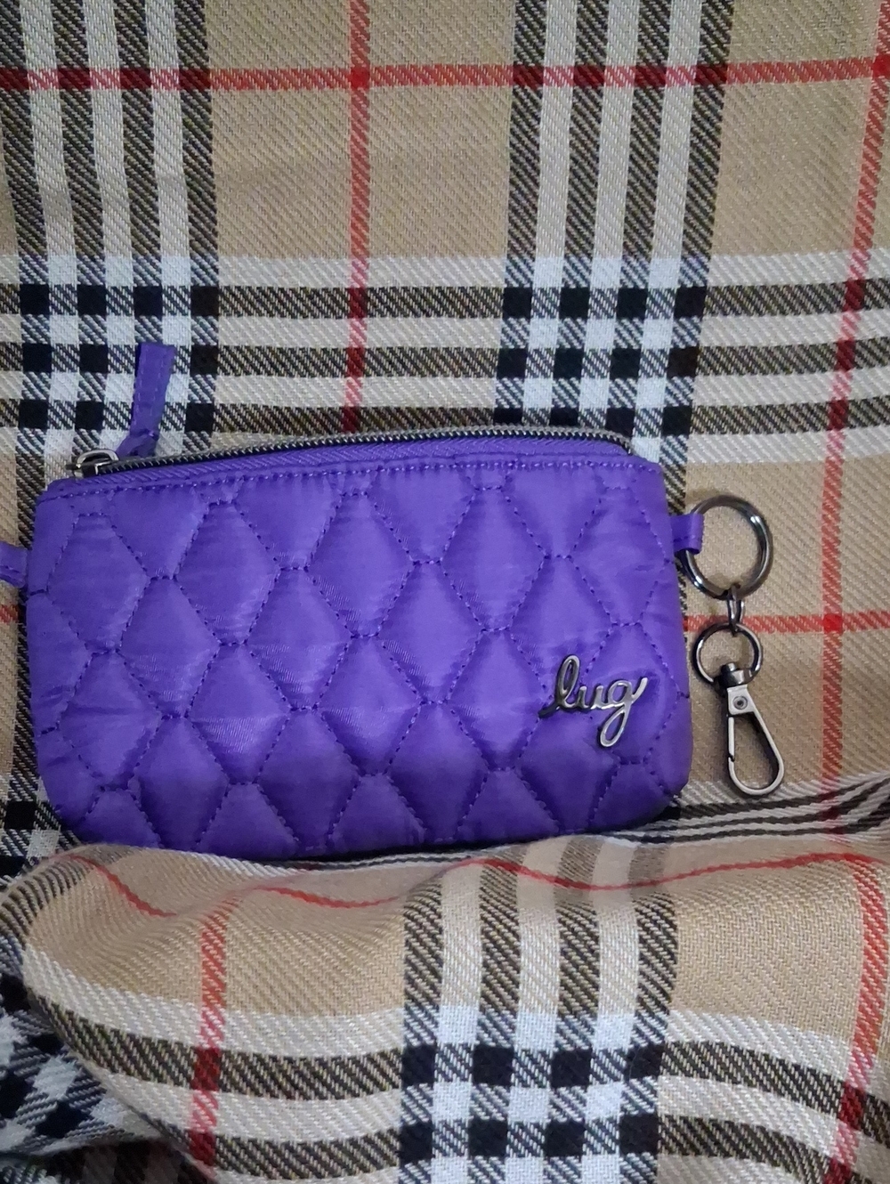 lug Quilted Purple Wristlet Key Pouch